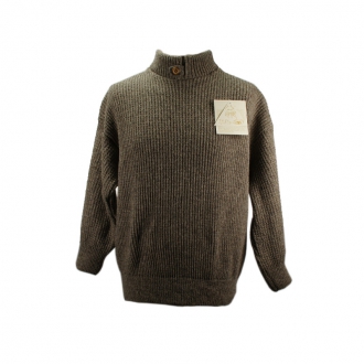 Pull col montant bouton